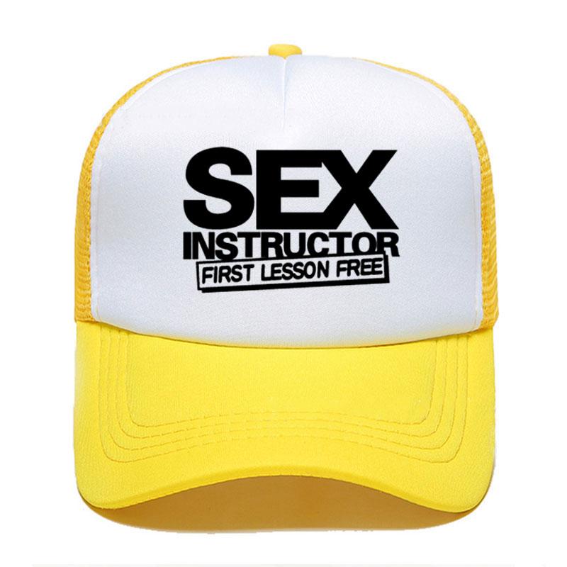 Sex Instructor Funny Creative Baseball Cap Casual Unisex Women Parentchild Hats Mesh Visor Outdoor Sun Hat Adjustable Caps