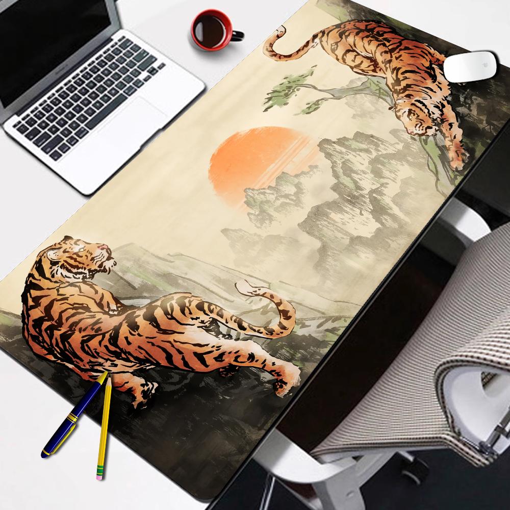 HYBXAXC Tiger Mousepad Gamer Pc Mouse Pad Gaming Accessories Desk Mat Computer Keyboard Mats Office Anime Extended Mouse Mat