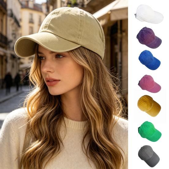 Semi-Hollow Top Baseball Cap, Baseball Cap with Ponytail Opening, Quick-Dry Fabric Sun Protection Hat for Running Cycling Fitness Outdoor Activities