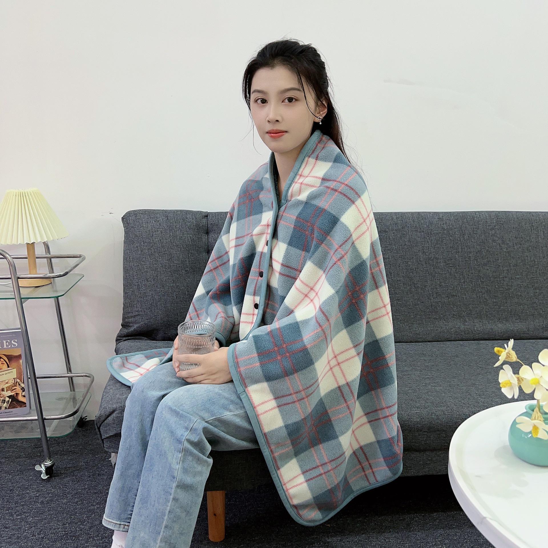 

Леди Многофункциональное двухслойное клетчатое одеяло в клетку, шарф, шаль с запахом, сохраняет тепло 80*135cm