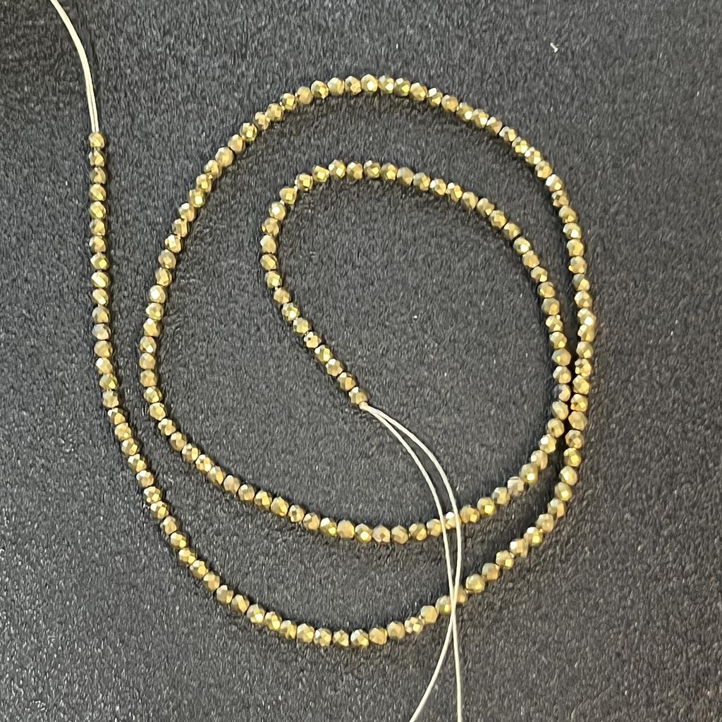 5 String, Affordable Iridescent Plated Glass Seed Beads 2mm/3mm, 38cm Strand, Bulk Loose Spacer Beads for DIY Bracelet Necklace Ankle Jewelry Making