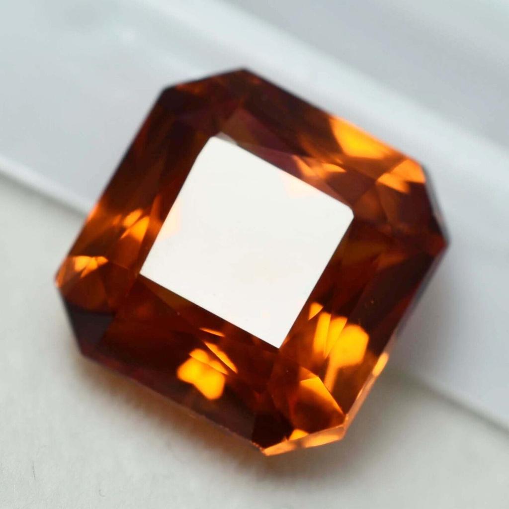 Ring Size 8.50 Ct Natural Orange SAPPHIRE Square Shape CERTIFIED Loose Gemstone Y-321143180