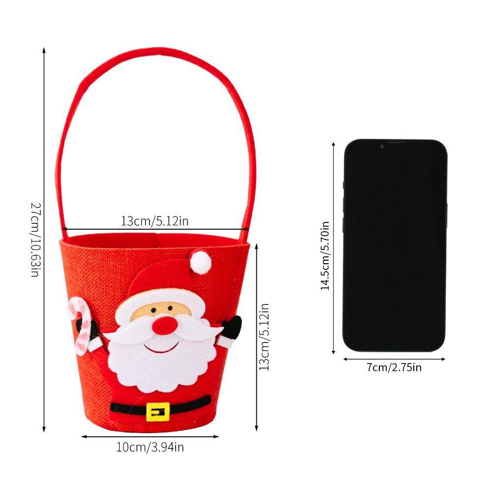 Stylish Snowman Elk Christmas Bucket Handbag Delicate Large Capacity Cartoon Candy Bag Funny Reusable Santa Claus Bag Xmas Gifts