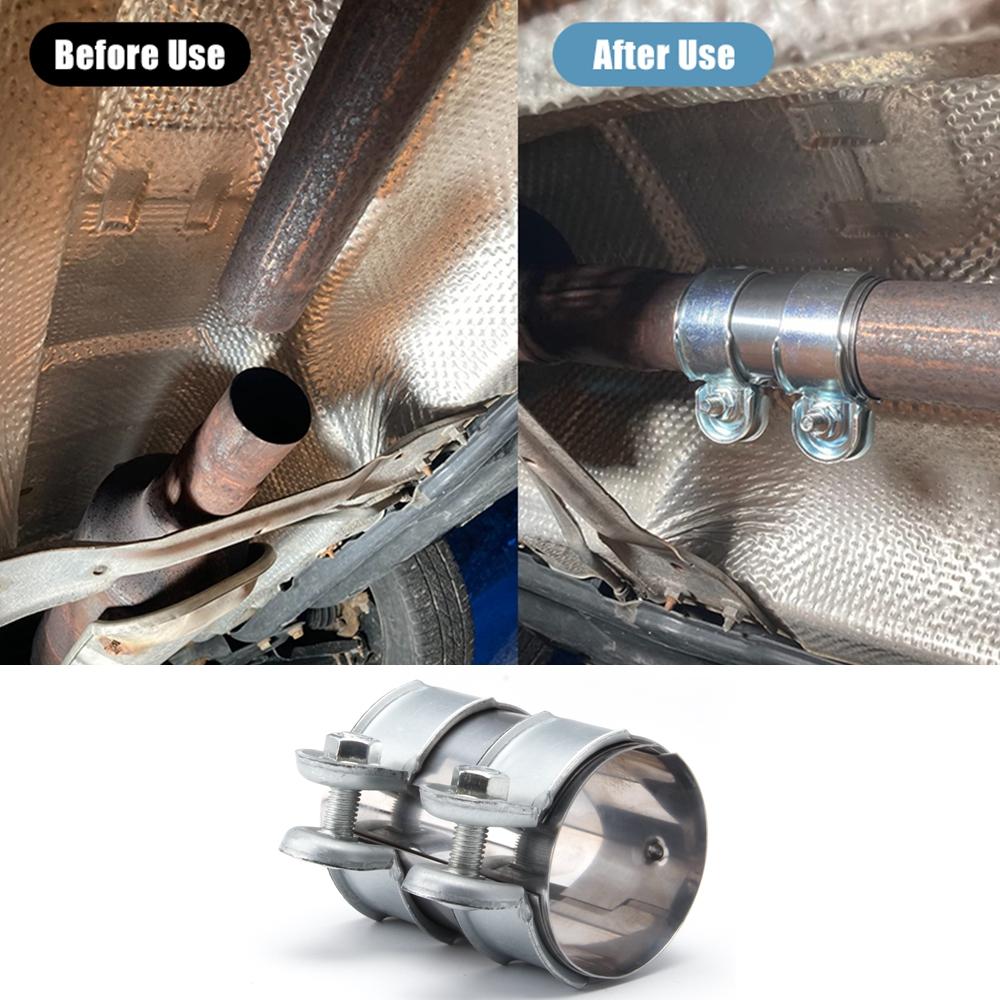 Fascetta di Scarico 2 pollici/2,5 pollici, Giunto a Sovrapposizione+Bulloni Fascetta Flange per Sigillatura Sicura, per Silenziatori Tubi di Scarico Sistemi Catback