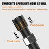 Dual Light Source Flashlight 7200mAh Rechargeable Battery Zoomable Focus Chip 8 Modes Digital Display Outdoor Camping Hikin