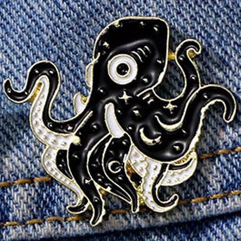 Halloween Ghost Octopus Brooch Accessories Devil Clothes Needle Buckle Horror Animal Badge