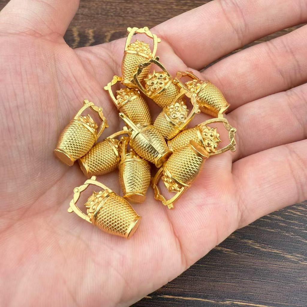 Gold Sand Alloy Ingot Basin Ornament for Wealth Attraction & Home Gifts