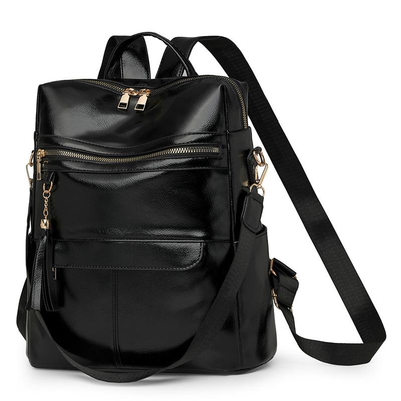 Women s Backpack Street Trend Simple Computer Bag Large Capacity Travel Backpack чёрный