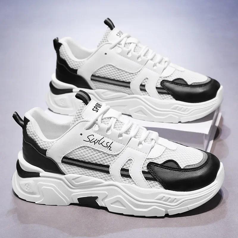 Mesh Atmungsaktiv Dicke Sohle Weich und Bequem Sportliche Dad Schuhe Lässig Plateau Sport Rutschfest Herrenschuhe Zapatillas Hombre2024