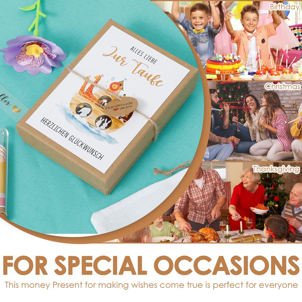 2Set Wish Fulfiller Present Box Set Creative Wish Filler Money Present Box Kit with Sticker Pendant and Test Tube for Birthday