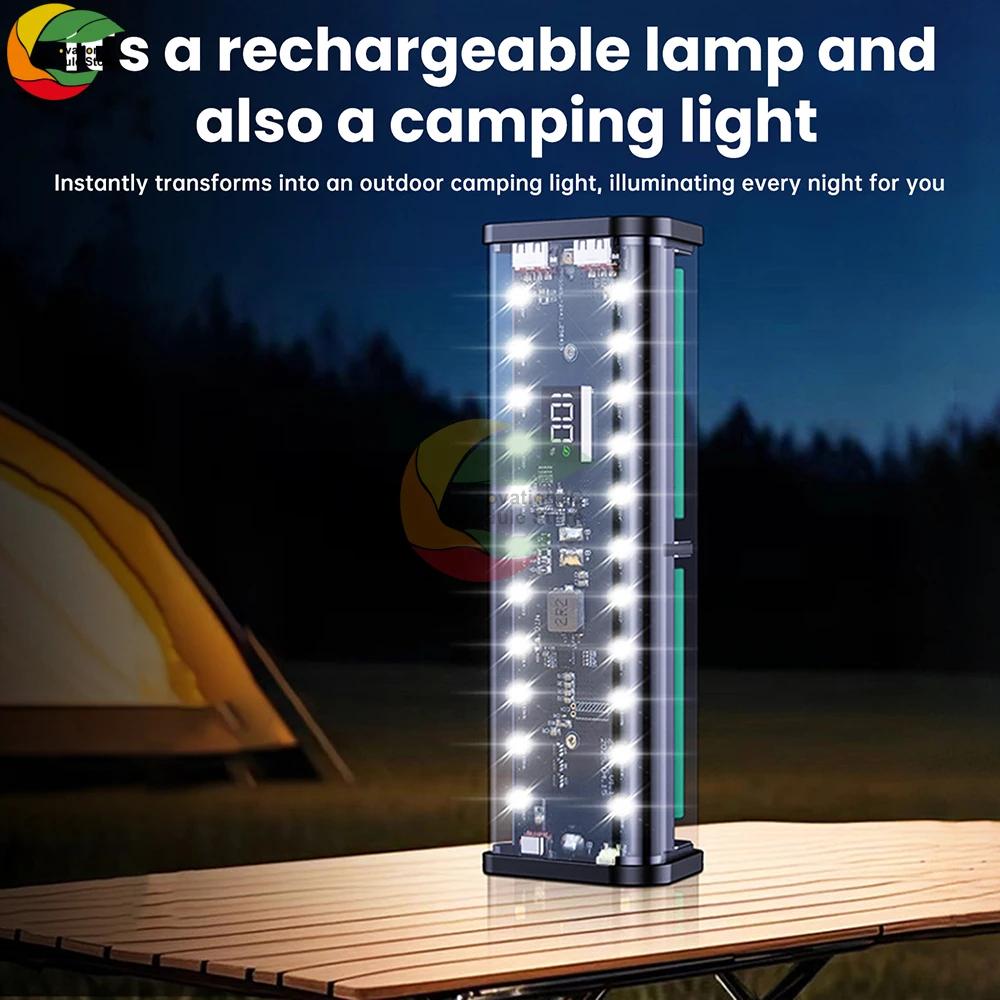 Removable 6-Cell 18650 Battery Case for Power Banks No-Solder Kit with Fast Flash Charging And Camping Light