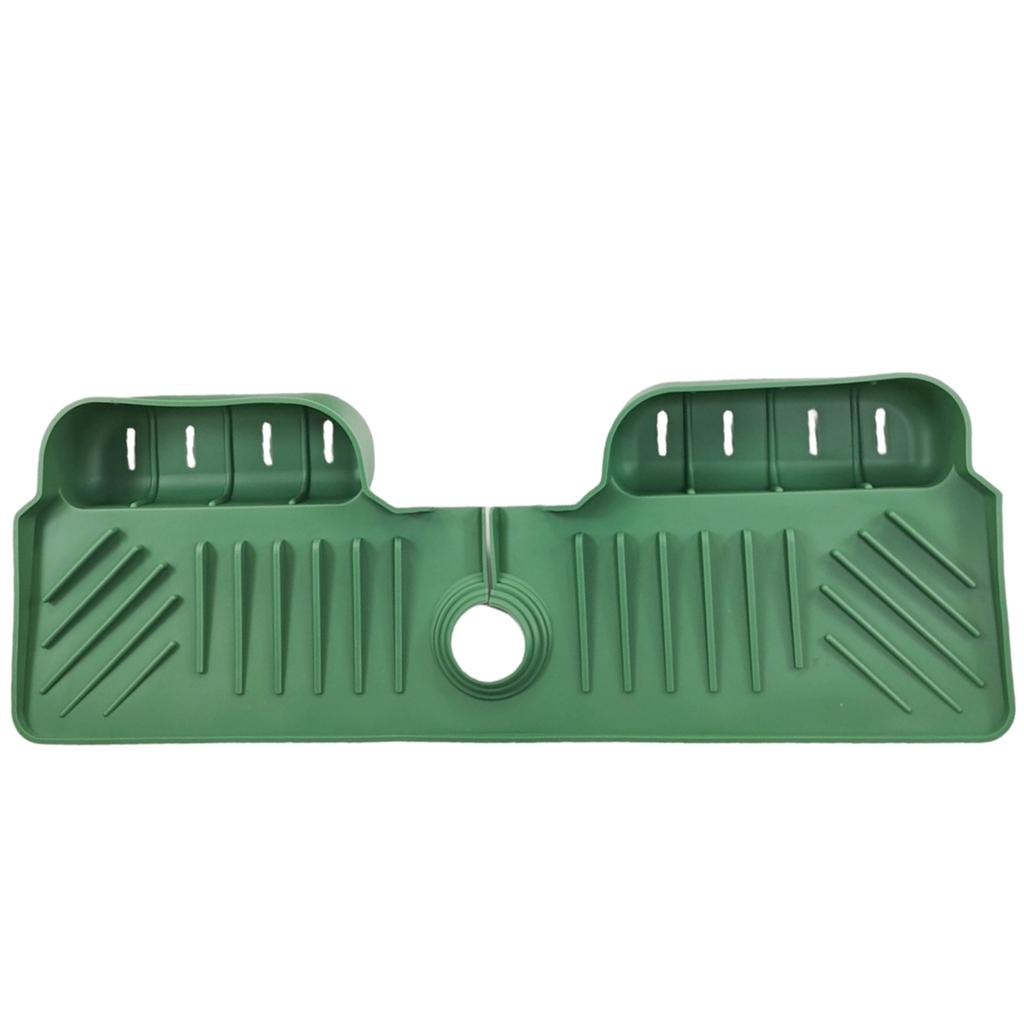 Mata silikonowa do zlewu kuchennego, łazienkowego, uchwyt na gąbkę do mycia naczyń, mata do suszenia naczyń, osłona przed zachlapaniem, regulowany otwór, tacka ociekowa