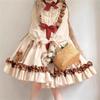 Cute Lolita Dress for Retro High Neck Lace with High Elegant Princess Harajuku Mori Girl Gothic Everyday Anime Conventions Size [SDSXZWG] Women,