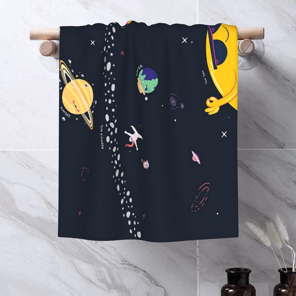Out of Space Map Soft Face Towel Quick Dry Pool Bath Cotton Towels Absorbent