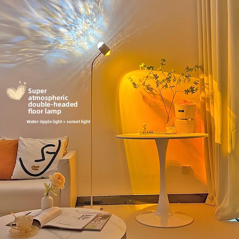 Internet Celebrity Water Ripple Ambient Light Live Background Premium Floor Bedroom Living Room Sofa Decoration Beauty Salon Sunset Light