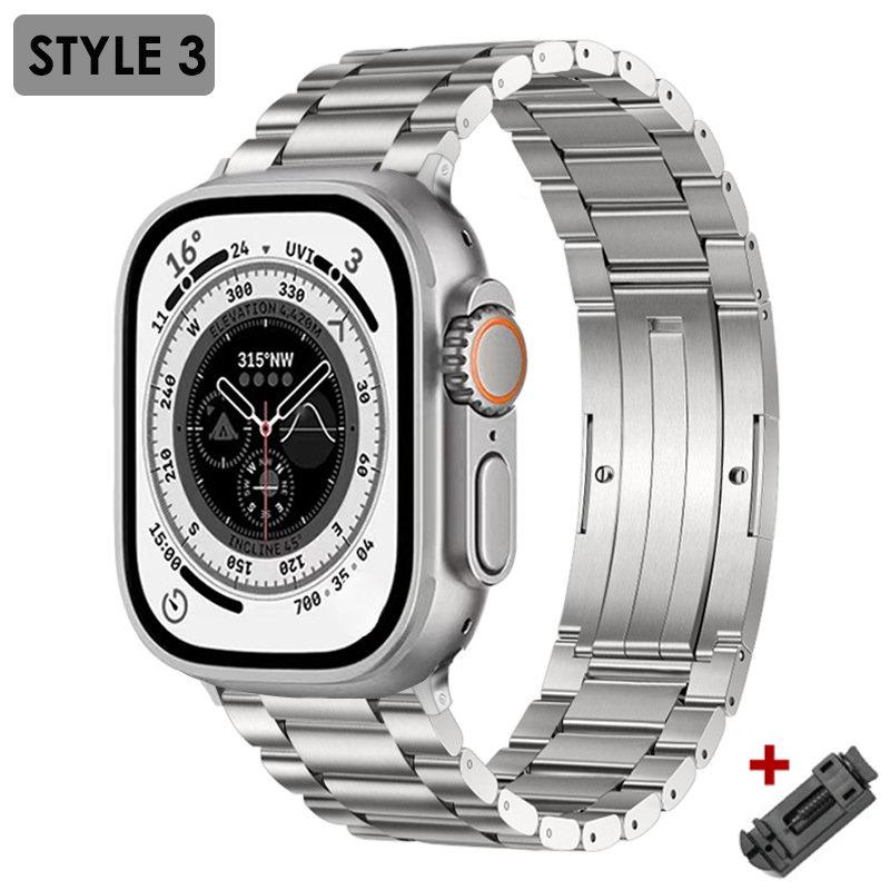 Luxury Titanium Strap For Apple Watch 9 Ultra 2 49mm 45mm 41mm Correa Bracelet For Apple iWatch Series 8 7 SE 6 5 4 se 44mm 42mm
