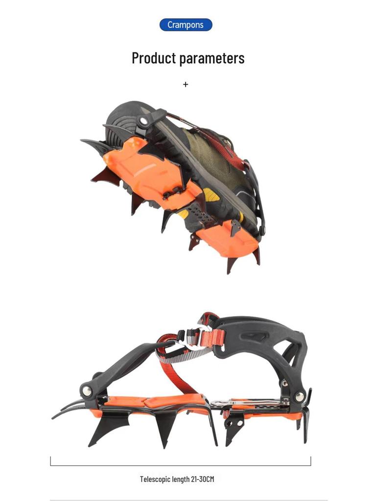 Outdoor 12-Tooth Non-Slip Crampons for Mountain Climbing