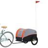 VidaXL Remorque de Vélo, Chariot de Transport avec Barre d'Attelage, Remorque à Bagages, Remorque de Bicyclette, Noir et 94124