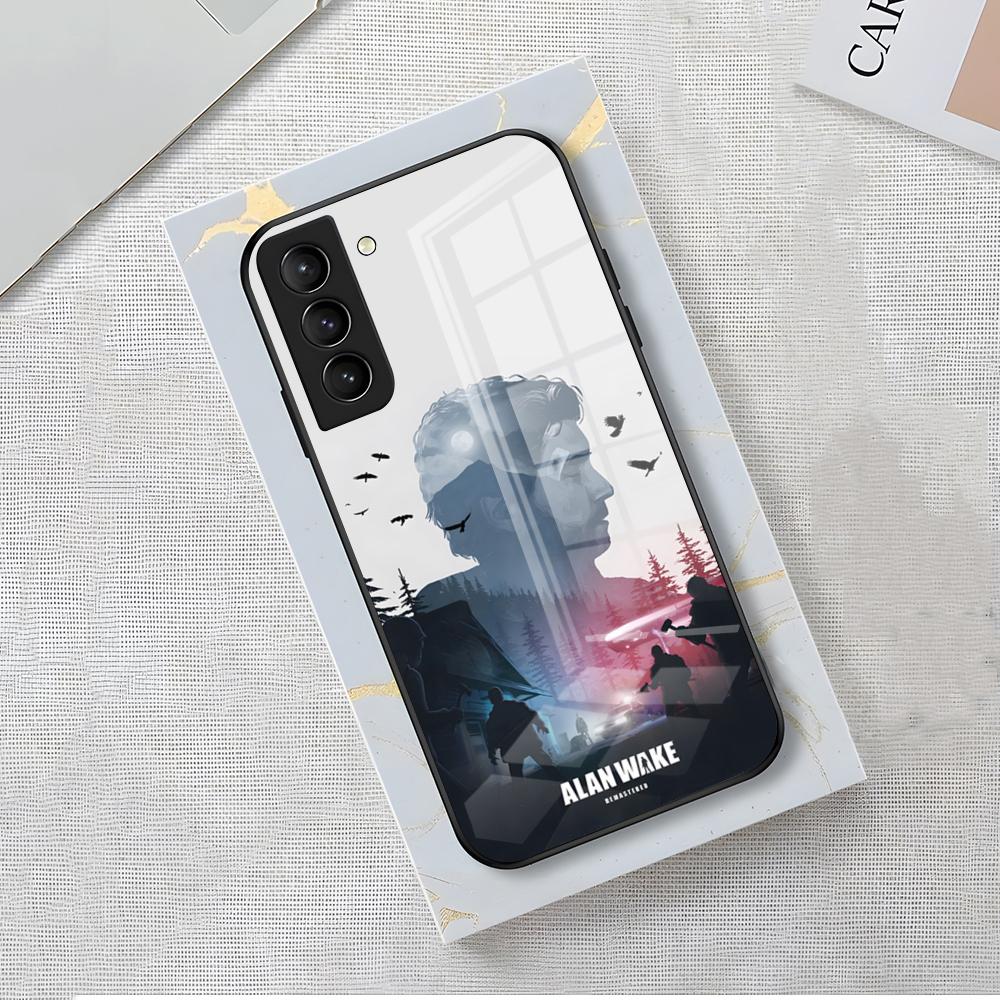 A-Alan W-Wake 2 Phone Case For Samsung A56 A36 A26 A16 A15 A25 A35 A55 A14 A34 A24 A54 Glass Case
