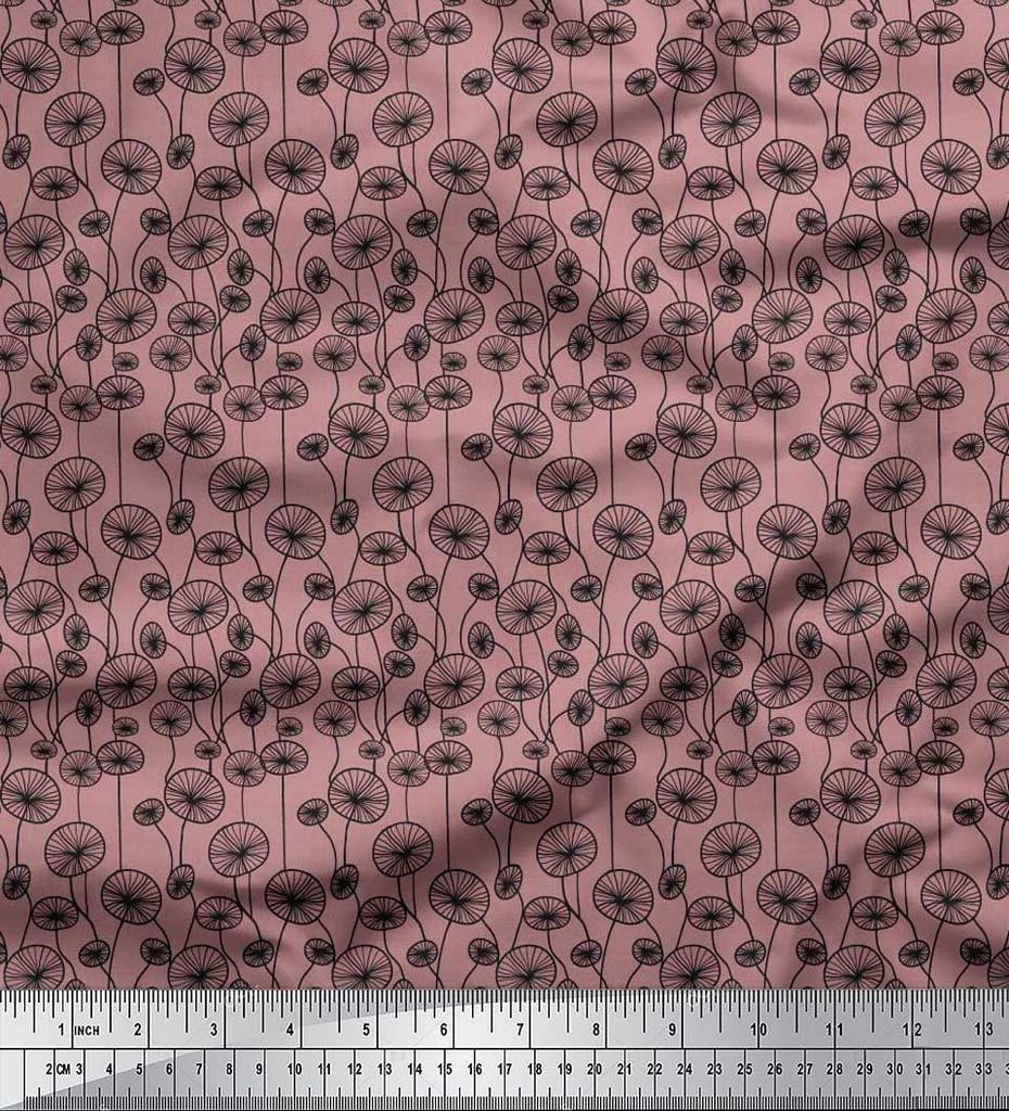 Soimoi Japan Crepe Satin Fabric Artistic Floral Decor Fabric Printed Metre 42 Inch