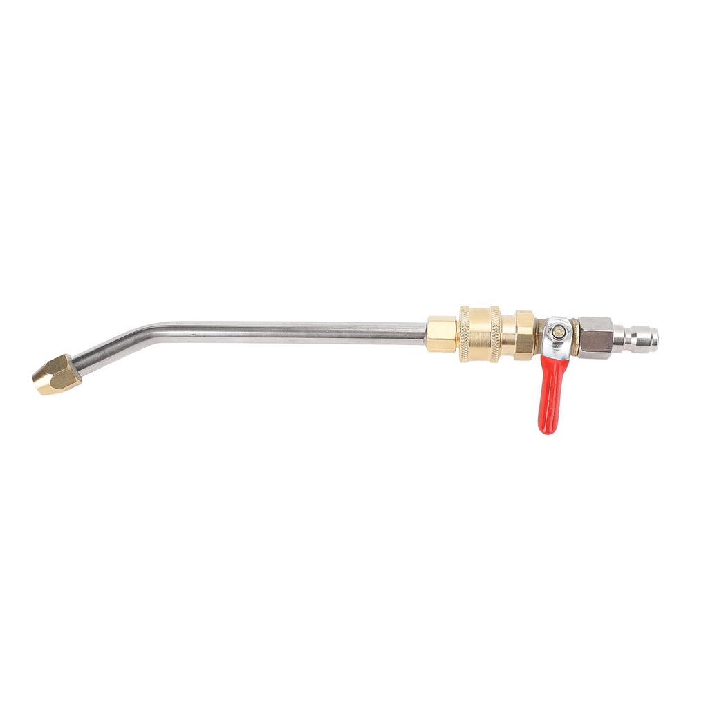 Curved Pressure Washer Extension Wand with Ball Valve 1 4 Inch Connector Power Washer Gutter Cleaner Attachment Rod