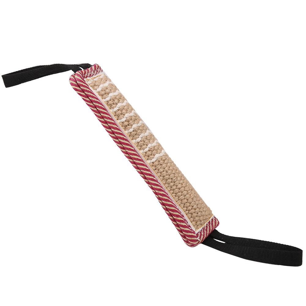 Durable Cotton Linen Pet Dog Tear Bite Training Rod Tug with Dual Handles