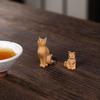 Yixing Zisha Mini Orange Cat Tea Pet – Exquisite Lucky Cat Tea Ornament