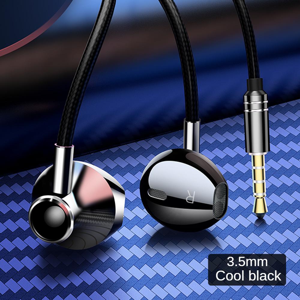 Heavy Bass Type C 3.5mm HIFI Stereo Wired Earphones In-ear Headphones with Mic Earbuds Noise Reduction Gamer Headset for Samsung
