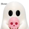 Cute Ghost Resin Ornaments Halloween Mini Decorative Figurine, 3D Printed White Statue with Personalized Gifts Pink Skull Ice Cream, Desktop Ornament