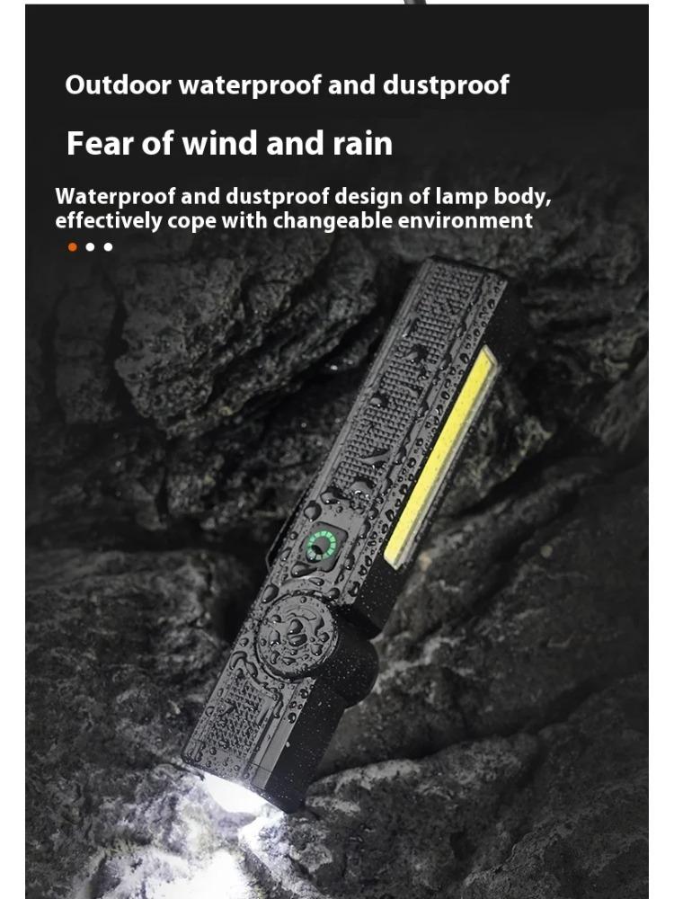 Multifunctional USB Rechargeable Flashlight with Magnet Powerful COB LED Work Light Waterproof Torch