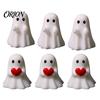 Mini Ghost Figures for Party Favors 3Pcs Figurines Halloween Decorations, Resin Middle Finger And Spooky Table Decorations Heart Ornaments Tiered
