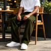 Men's Drawstring Elastic Waist Sweatpants - Color Loose Fit Joggers for Sizes