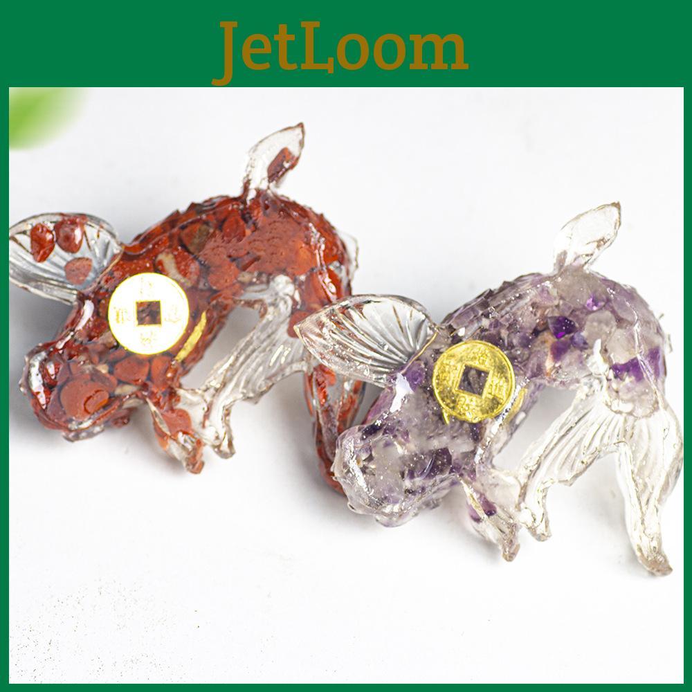 Koi Fish Resin Art With Crystal Glass Chips For Desk Decor And Gift Giving