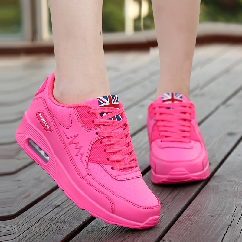 Fashion Air-cushion Sneakers Women PU Leather Casual Sports Shoes Breathable Dancing Platform Shoes Running Shoes