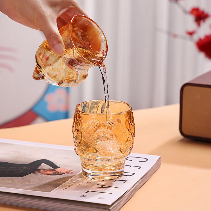 Set di Tazze in Vetro Borosilicato Gatto Fortunato Oro Wuzuo