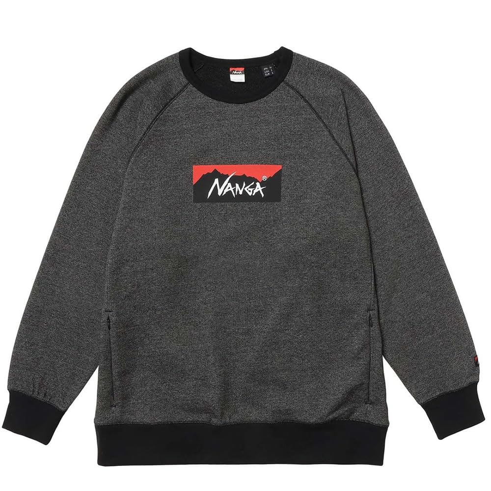 NANGA ECO HYBRID BOX LOGO SWEATSHIRT (Black, Size L) for Men and Women