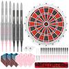 CyeeLife Soft Tip Dartboard Professional Dart Board with 6 Dart 6 Dart 30 Dart 1 Dart Throw 2 Dart Board Stands Set, Arrows, Flights, Tips, Line,