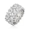 Huitan Charming Flower Design Women Ring Fresh Style Full Sparkling CZ Fashion Elegant Wedding Daily Accessories Party Jewelry