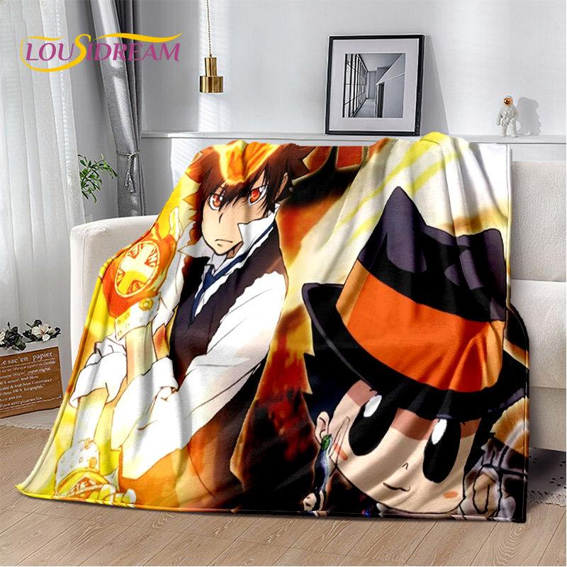

Мягкое плюшевое одеяло с героями аниме Hitman Reborn, фланелевое одеяло, одеяло для гостиной, спальни, кровати, дивана, чехол для пикника, детское одеяло 75x90cm