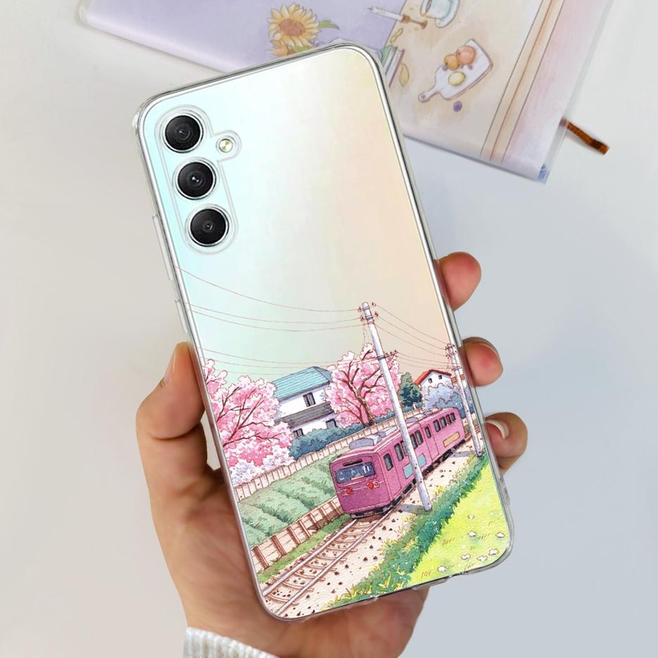 For Samsung Galaxy A15 A25 A35 A55 Case Stylish Painted Cover Soft Silicone Phone Cases For Samsung A55 A 15 25 35 Fundas Bumper