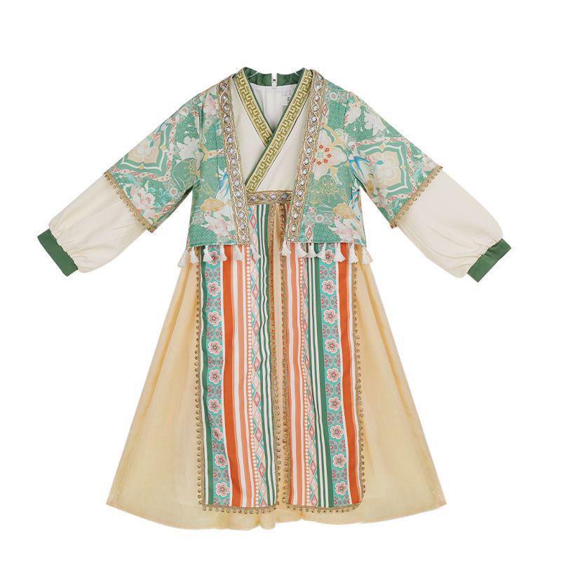 Autumn Western-Style Ethnic Hanfu: Girls Retro Performance Costume Size 100