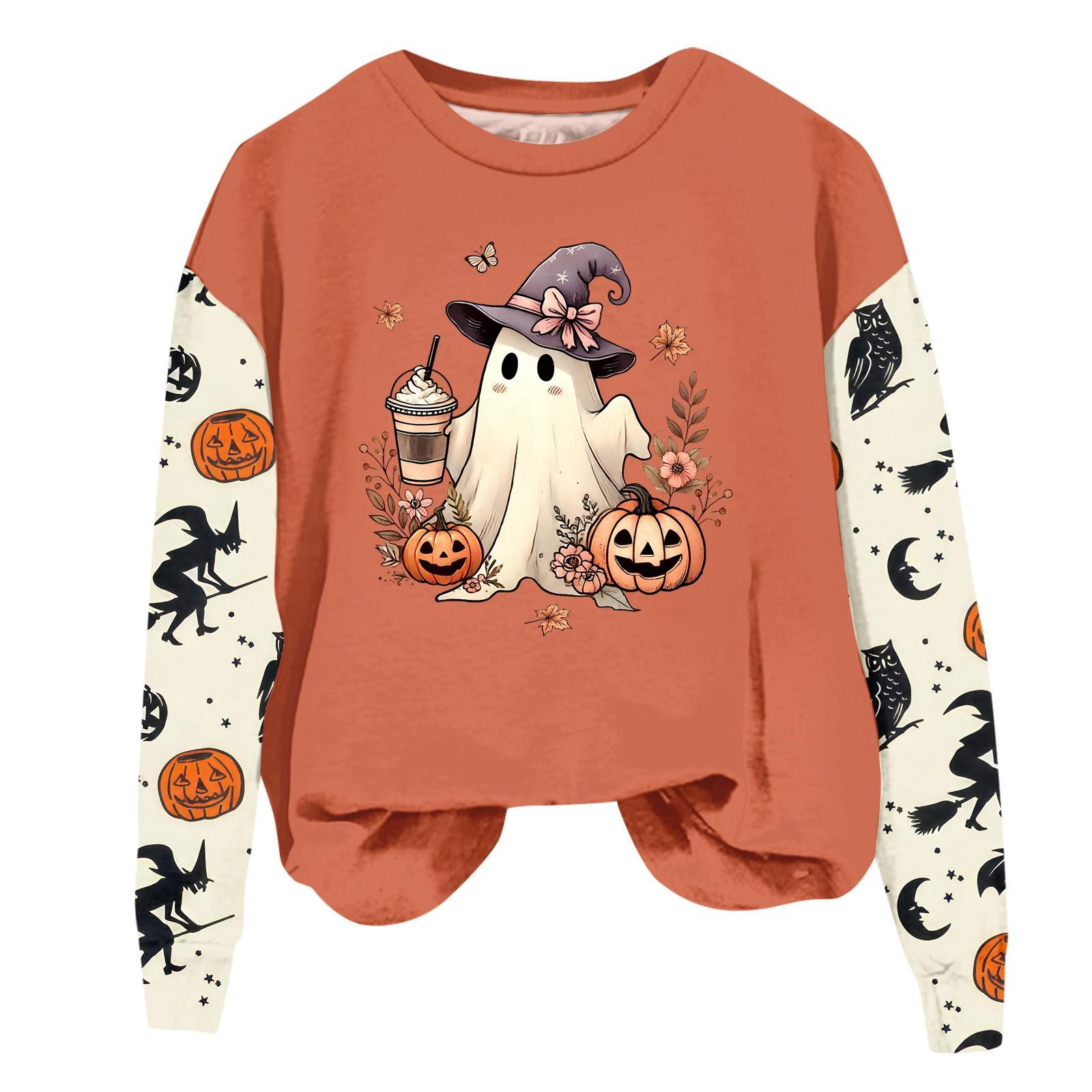 

Женская одежда, осенне-зимний Хэллоуин, круглый вырез, длинный рукав, большой свободный плюшевый утолщенный свитер, топ M бежевый