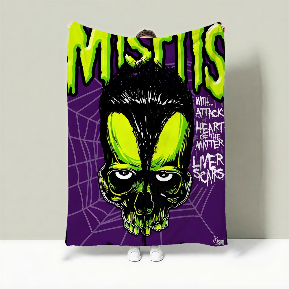 Band M-Misfits Throw Lightweight 240g Flannel Blanket Soft Skin-friendly for Summer Cooling 75X95CM