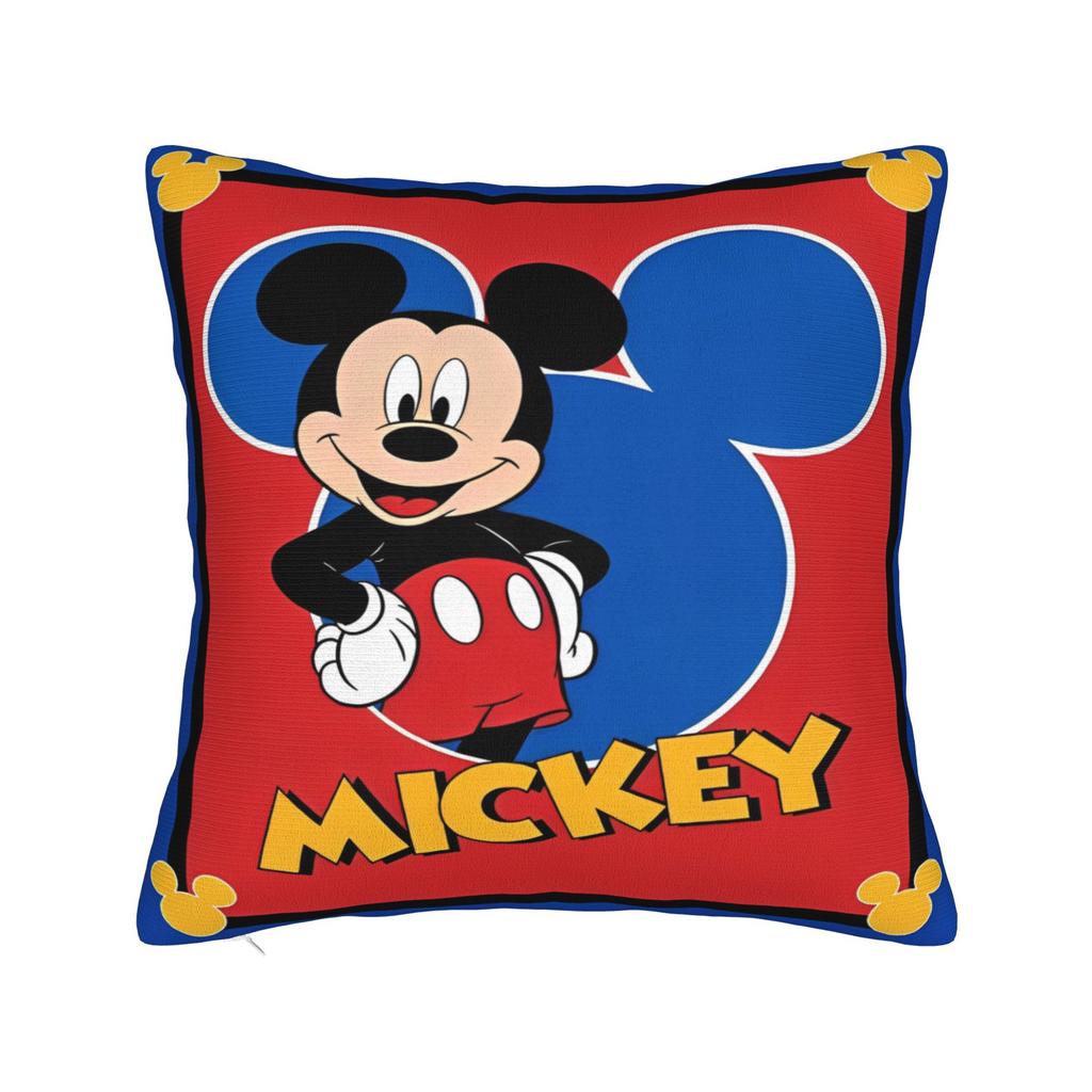 Mickey and Minnie Mouse Pillowcase Polyester Cushion Cover Gift Cute Cartoon Throw Pillow Case Cover Seater Zippered 45*45cm