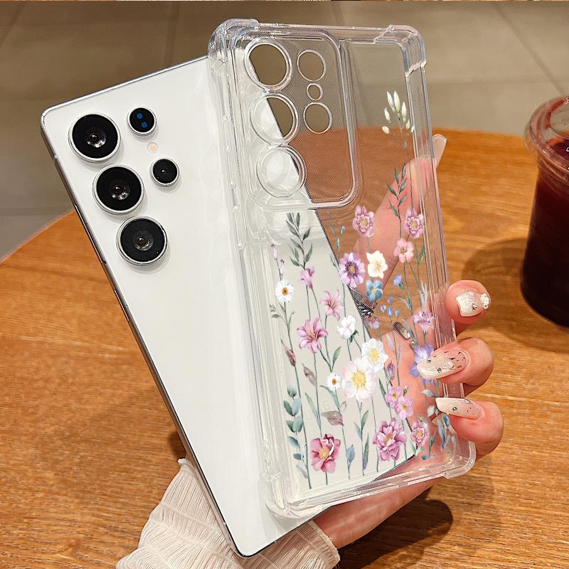 Small Flower Case For Samsung Galaxy A56 A16 A55 A54 A15 A36 5G S25 Edge S24 S25 S23 Ultra S22 Plus S24 FE Clear TPU Phone Cover