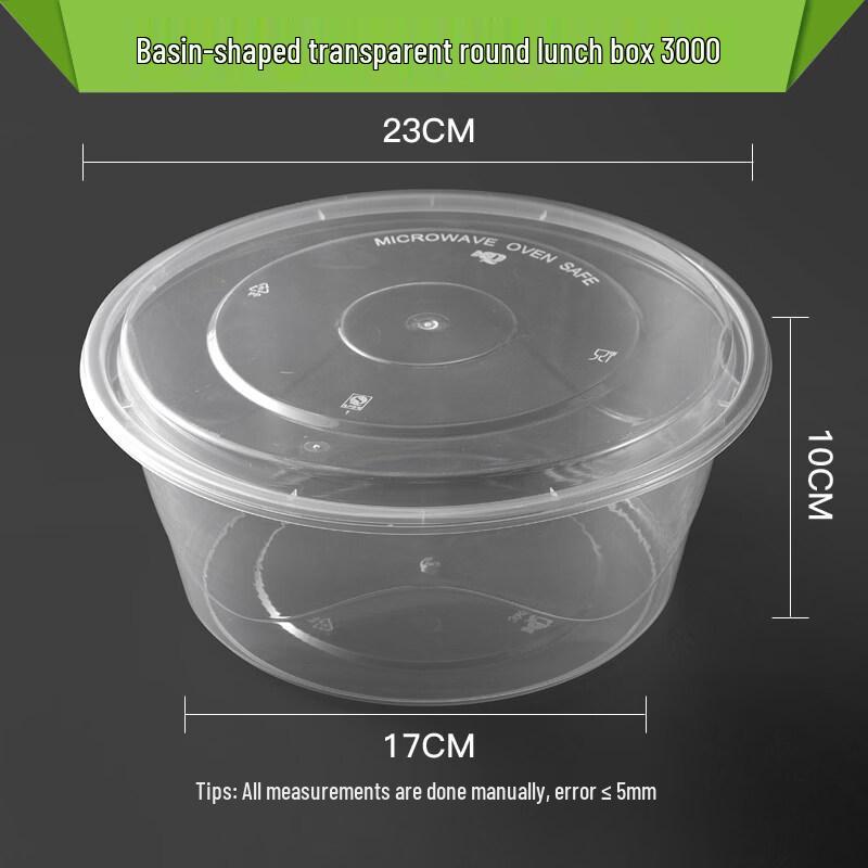 Disposable Round Basin-Shaped Food Containers with Lids