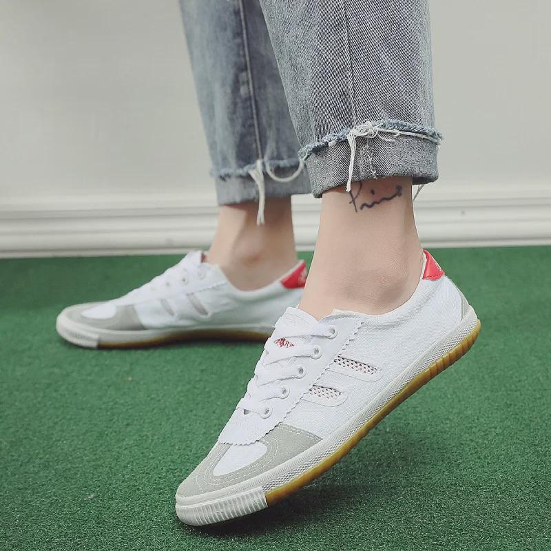 Breathable Unisex Volleyball & Training Sneakers - Non-Slip Canvas Mesh, Cow Tendon Sole, Ideal for Spring/Autumn