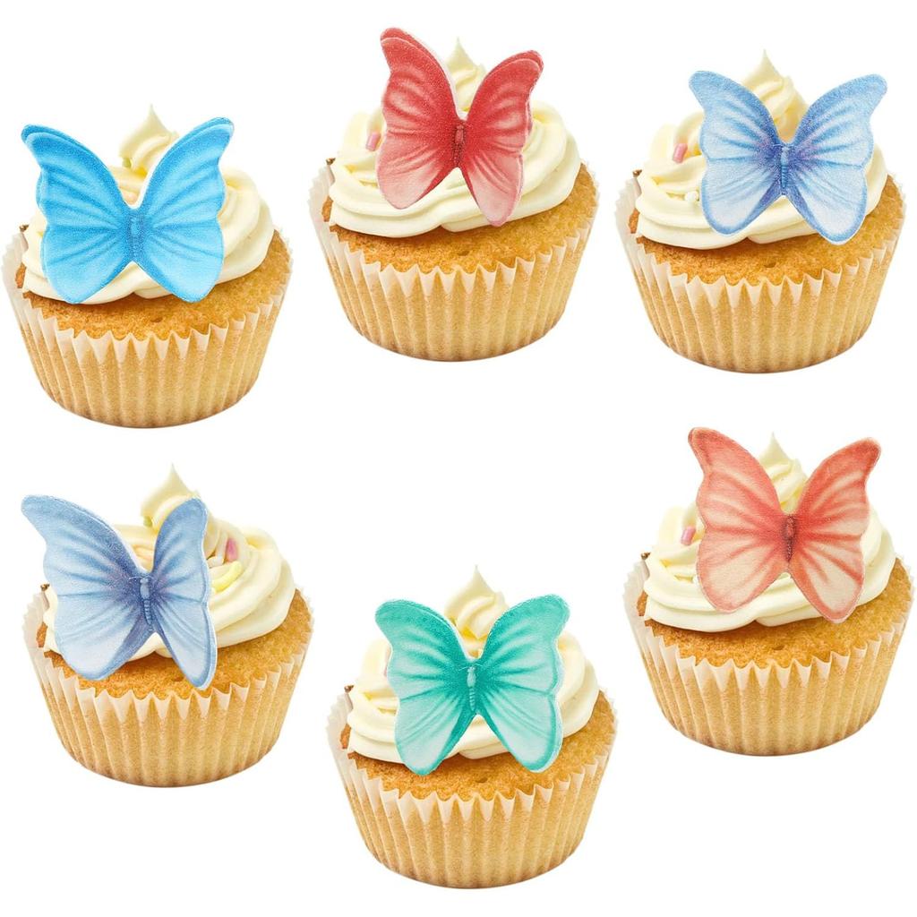 48pcs Paper Butterfly Birthday Decorations Multiple Colors Lightweight Butterfly Topper for Birthday Anniversary Wedding Party