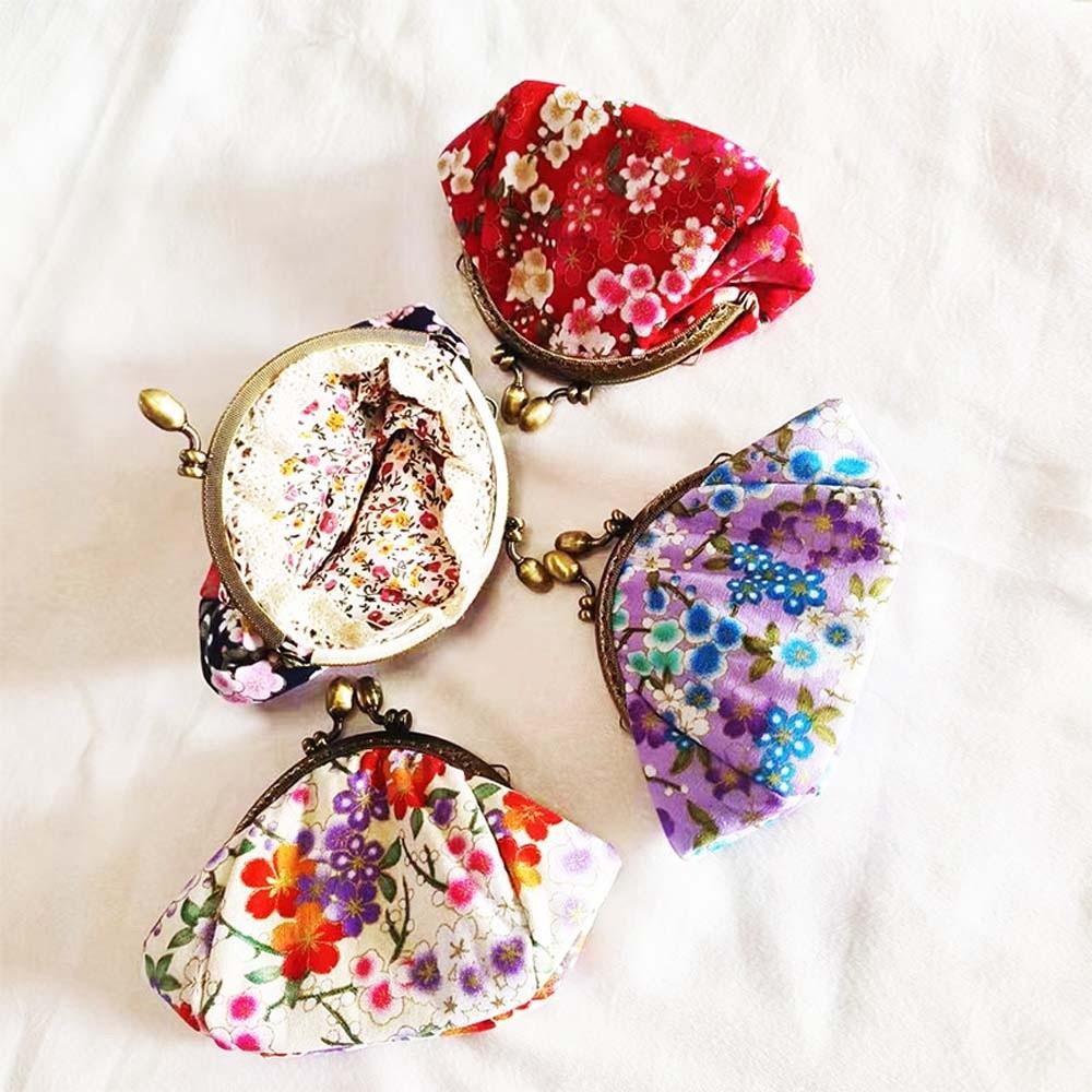 Anti-lost Kiss Lock Coin Purse Polyester Portable Canvas Mini Pouch Chinese Style Thickened Printed Small Pocket Girls