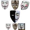 V For Vendetta White Copper V Monster Resin Mask Halloween Party Masquerade Costume Accessory For Cosplay